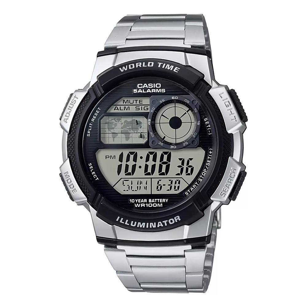Reloj Digital Para Hombre Casio Ae1000wd 1avcf En Plata